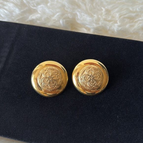 Vintage  18k Gold Plated Givenchy Earrings- 1990s - Picture 8 of 9